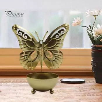 Привлекательный дизайн с полостью, гладкая поверхность, подставка для чайной свечи, настольное украшение, подставка для чайной свечи, украшение для дома золотистый