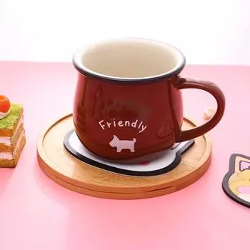 Привлекательный дизайн животных, нескользящий коврик для миски, милый держатель для кружки в форме кошечки, изоляционная подкладка для ежедневного использования A