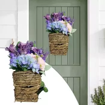 Привлекательный дверной висячий цветок Неувядший Привлекательный декоративный элемент фиолетовый