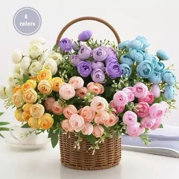 Привлекательный искусственный пион без полива, цветок чайной розы белый