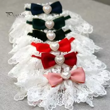 Привлекательный искусственный жемчуг декоративный ошейник для домашних животных шарф для кошек и собак нагрудник ожерелье реквизит для фотосъемки S чёрный