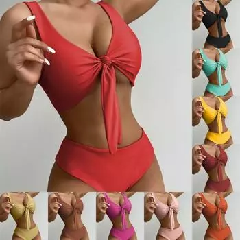 Привлекательный комплект купальников, очаровательный эластичный купальник с мягкой подкладкой, комплект купальников пуш-ап для занятий водными видами спорта M розовый