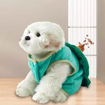 Привлекательный прочный фланелевый жилет для собак, милая одежда в форме черепахи для фотосъемки M зелёный