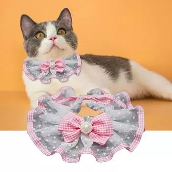 Привлекательный ремешок для кошки, удобный симпатичный шарф-бантик в стиле принцессы для домашних животных и собак M красный