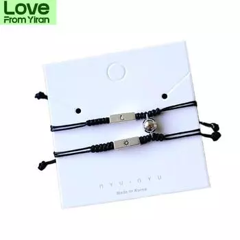 Привлекательный ручной работы круглый магнитный браслет для пары женщин любовник звезды луна шарм женский мужской парный ювелирный подарок дружба