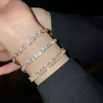 Привлекательный свадебный браслет из блестящего женского циркония C