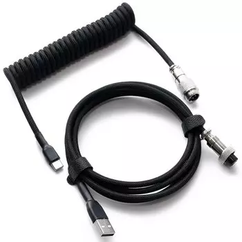 Привлекательный USB-кабель, спиральный кабель, проводная механическая клавиатура, игровая клавиатура, индивидуальный кабель [SCIOLTO] [USB-A - USB-C] TYPE-C (черный) чёрный