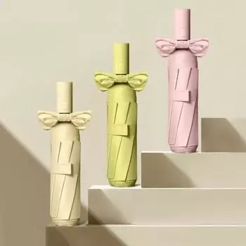 Привлекательный зонт от солнца портативный компактный простой в использовании бежевый