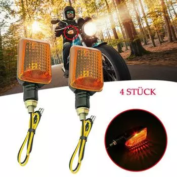 Привлеките внимание окружающих с помощью набора из 4 черных тонированных поворотников для мотоцикла!