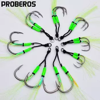 Привяжите железный пластинчатый крюк к основной леске лошади и помогите с помощью крюка.. Морские рыболовные лодки ловят незакрепленные крючки 11# зелёный