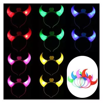 Приз Светящийся игрушечный набор из 10 светящихся маленьких дьяволов Косплей Светящийся Косплей Летний Фестиваль Светодиодные Волосы Косплей Макияж Рождественский Фейерверк Концерт [OIIZREO]