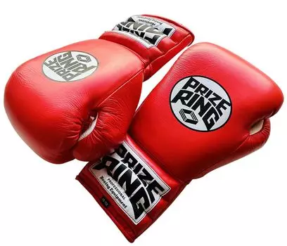 PRIZE RING Boxing Gloves Laced Red Professional SX (14 унций) красный
