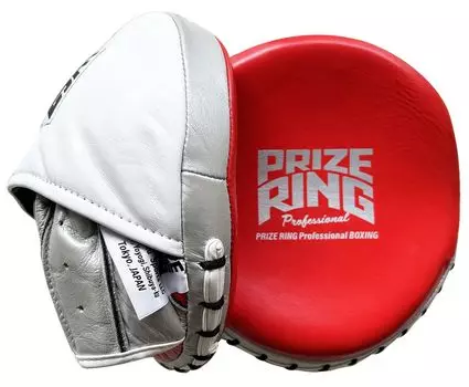 PRIZE RING lightweight mitt for boxing Small, thin, White/Red (Small)