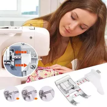 Прижимная лапка для швейной машины Регулируемая направляющая Snap-On из нержавеющей стали Лоскутное шитье Низкая ножка для домашнего хозяйства