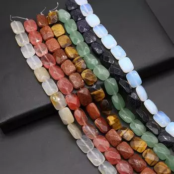 Призматические бусины из натурального камня унакит/агат/содалит граненые бусины для изготовления ювелирных изделий DIY ожерелье браслет серьги аксессуар Rose Quartz/16x12mm