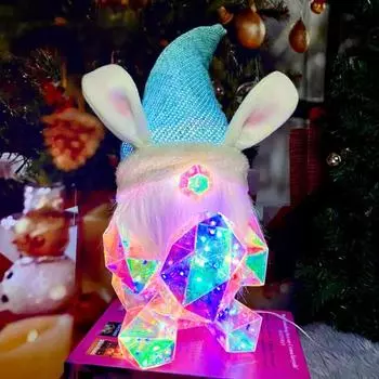 Призматические радужные рождественские украшения светодиодный ночник для расслабляющих ночей красочные огни Санта-Клауса на Хэллоуин Santa Claus белый