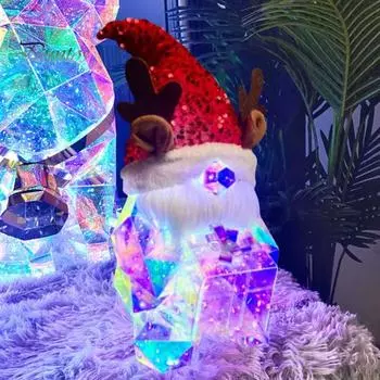 Призматические радужные рождественские украшения, светодиодный ночник для расслабляющих ночей, красочные огни Санта-Клауса, декор на Хэллоуин Santa Claus белый