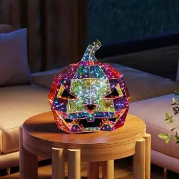 Призматический переливающийся тыквенный ночник светодиодный светящийся 3D призматический красочный свет Хэллоуин внутреннее украшение для домашнего декора разноцветный