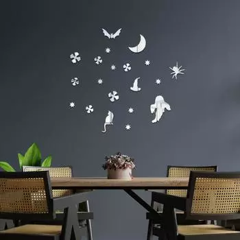 Призрачная акриловая стена украшение на Хэллоуин зеркальные настенные наклейки гостиная спальня самоклеящиеся декоративные настенные наклейки