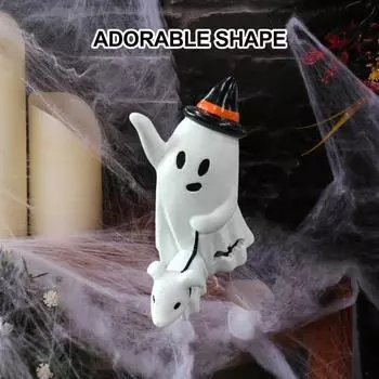 Призрачная собака, шагающая статуя из смолы, милый жуткий призрак, украшение на Хэллоуин, компактная фигурка призрака для украшения домашнего стола 15cm