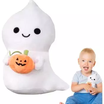 Призрачная тыква, плюшевая игрушка, белое привидение, мягкая игрушка, милое украшение на Хэллоуин, забавная мягкая плюшевая игрушка, милая обнимающая подушка для детей и взрослых