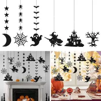 Призрачный череп Призрачный фестиваль Хэллоуин Подвесной баннер Дверной вешалка Реквизит ужасов Подвесной орнамент
