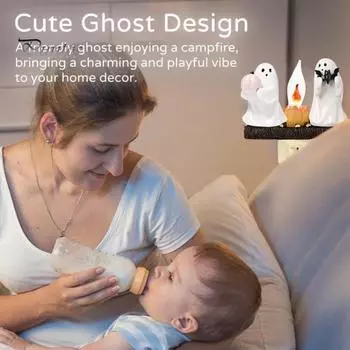 Призрачный костер мерцающий ночник Хэллоуин жуткий светодиодный поддельный костер тыква летучая мышь призрачная лампа для дома и офиса внутреннее украшение орнамент US Plug