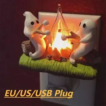 Призрачный костер мерцающий ночник подключаемый костер призрачный ночник спальня прикроватная спальня атмосфера для сна украшения изголовья кровати