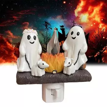 Призрачный костер мерцающий ночник Призрачный костер мерцающее пламя Хэллоуин ночник 3D светодиодный маленький электрический искусственный костер B1