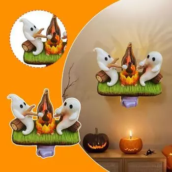 Призрачный костер мерцающий ночник светодиодный фонарь для Хэллоуина поддельный костер мультяшный призрачный светильник для дома и офиса внутреннее украшение праздничный подарок UK B