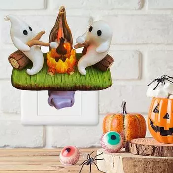 Призрачный костер мерцающий ночник светодиодный фонарь для Хэллоуина поддельный костер мультяшный призрачный светильник для дома и офиса внутреннее украшение праздничный подарок UK B