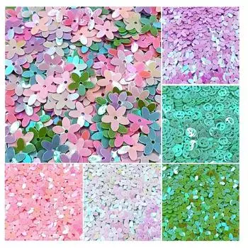 Призрачный сливовый бисер с блестками ПВХ выдалбливают модные ювелирные аксессуары 11 мм патч 1000 шт. разноцветный