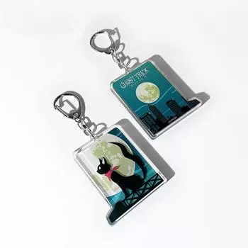 Призрачный трюк, черный кот акриловый брелок-подвеска игровой товар официальный подлинный about 5.2x6.3cm, two-sided pattern