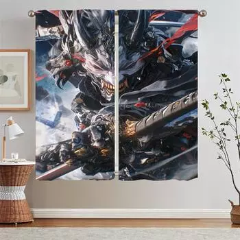 Призрачный воин Жалюзи Тюль на кухне Шторы для гостиной Затемняющие шторы Затемняющие перегородки Карнизы для штор Щупальца W50xH70cmx2pcs-CL