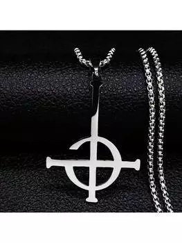 Призрак BC Безымянный ожерелье из нержавеющей стали для мужчин вурдалак группа Папа почетный символ маска grucifix плакат длинные ожерелья ювелирные изделия серебряный