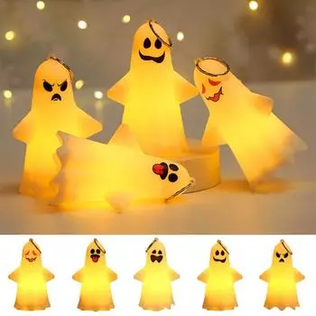 Призрак Хэллоуин Кулон Висит Светодиодный Свет Ужасов Реквизит Призрак Висячие Украшения A жёлтый