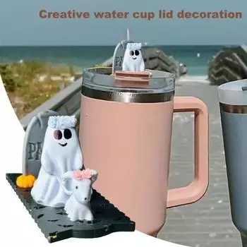 Призрак, идущий собака крышка Топпер Хэллоуин жуткий призрак, идущий щенок смоляная фигурка орнамент