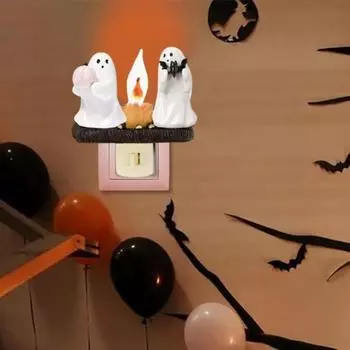 Призрак костер мерцающий ночник Хэллоуин жуткий светодиодный поддельный костер тыква летучая мышь призрак