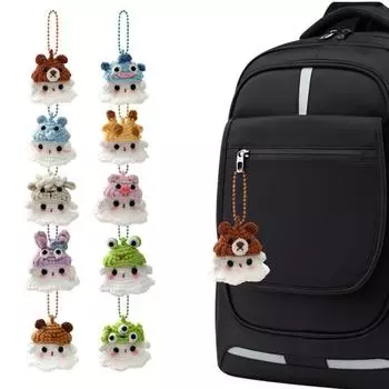 Призрак крючком на Хэллоуин, ручная работа, кулон-призрак, плюшевая игрушка крючком из шерсти C