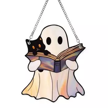 Призрак Ловец Солнца Акриловый 2D Плоский Милый Жутки Подвеска Украшение для Подвешивания на Окно Подходит для Хэллоуина Дня Благодарения Рождества