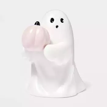 Призрак обнимает статую тыквы, симпатичное украшение на Хэллоуин, фигурка призрака на Хэллоуин, украшение из смолы для дома