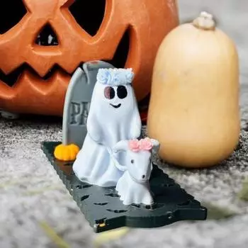 Призрак, шагающий щенок, резиновая фигурка на крышку в виде собаки, шагающего призрака, на Хэллоуин