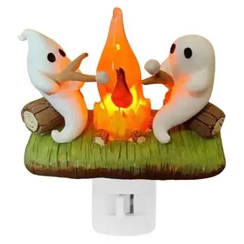 Призрак у костра, мерцающий ночник, Хэллоуин, призрак, ночник, подарки на Хэллоуин US