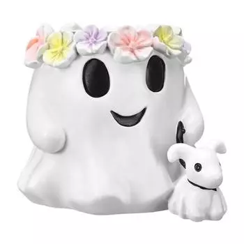 Призрак Выгуливающий Собаку Ведро Конфетница Держатель Ведро Большая Вместимость Для Дома Улицы Хэллоуин Кашпо Декор Women