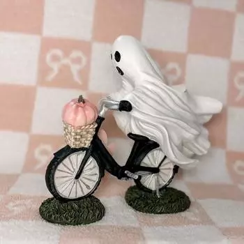 Призраки едут с розовыми тыквами, статуя, расписанная вручную, прекрасная фигурка привидения для декора гостиной CHINA