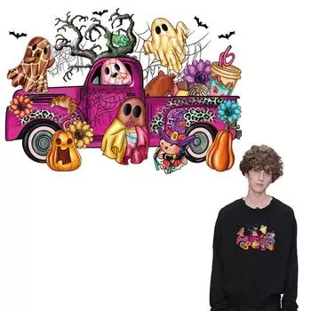 Призраки Хэллоуина Термоперенос Футболка Джинсы Термопресс DIY Винил A-Level Моющиеся Толстовки Топы Наклейка Украшения