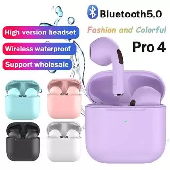 Pro4 TWS Bluetooth наушники Беспроводные наушники Музыкальные наушники Бизнес-гарнитура Спортивные наушники подходят для всех смартфонов