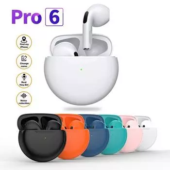 Pro6 TWS Bluetooth-гарнитура Pinch Touch 5,0 Bluetooth-наушники Спортивные наушники с микрофоном для Apple IPhone Xiaomi Huawei