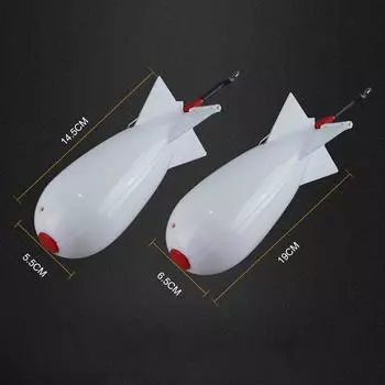Pro Beros Carp Fishing Rocket Feeder Spod Bomb Float Lure Bait Holder Spomb Pellet Rockets Feeders Position Gear Accessories Small size 14.5cm белый