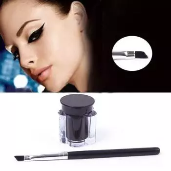 Pro Black Водостойкая подводка для глаз Гель-подводка для глаз Косметический крем для макияжа + кисть